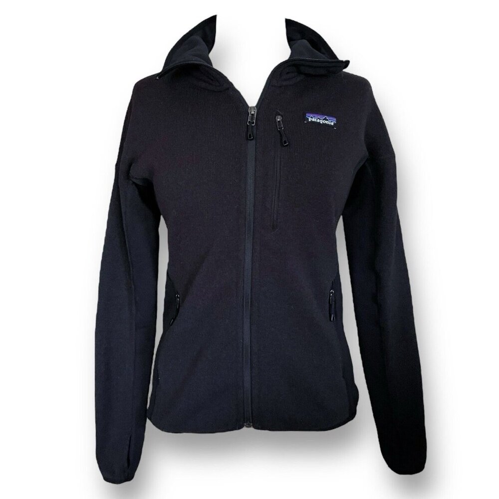 Patagonia Women Performance Better Sweater Jacket Sz Small Black Full Zip Pocket - Picture 1 of 6